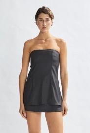 Benny Strapless Top Dark Grey One Mile The Label at One Mile